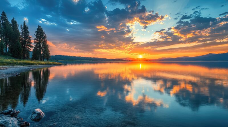 Sunset over Henry's Lake